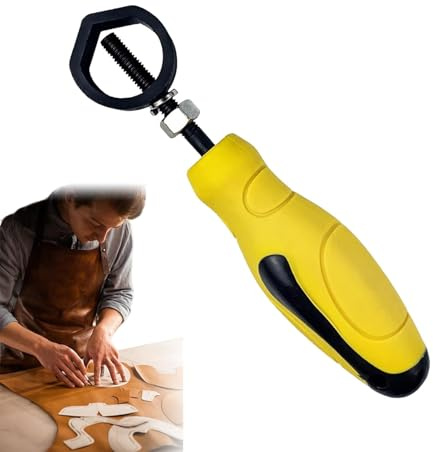 Rrlihjgu Chisel Holder,Metal Punch Stamp Holder | Safety Handle Leather Puncher with Yellow Rubber Handle for Metal Working