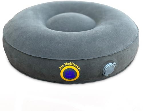 Air Meditator Aufblasbares Meditationskissen und Reisekissen – Meditieren Sie auf der Luft in totalem Komfort, mit verstellbarem Dreikammer-Design für verbesserte Körperhaltung und Tragbarkeit, Grau