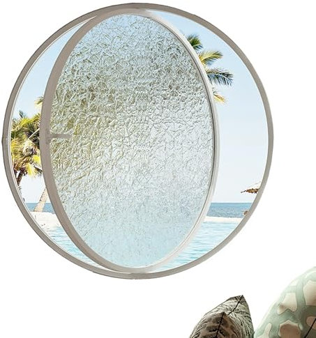 Finestra in vetro girevole,finestra isolata,uscita cantina,finestra da incasso,finestra di ventilazione girevole a 360°,per bagno, camera da letto,cantina,White-100cm-WaterRippleGlass