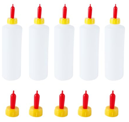 Hoite 5 Stück Lamm-Flaschen, 400 ml Schaf-Ziegenmilch-Trinkflasche, Milch-Flasche für Schafe und Lämmer, zusätzlich 10 Stück Schnuller