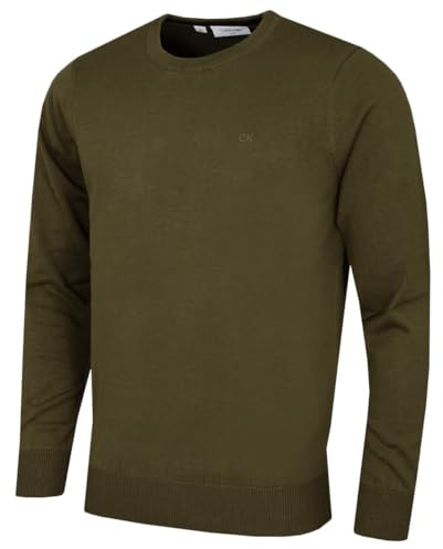 Calvin Klein Mens 2026 Crew Neck Cotton Breathable Golf Sweater