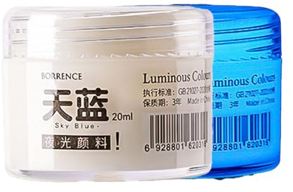 Nurila Nachtleuchtende Farben 20 Ml,Fluoreszierende Farbe weißes fluoreszierendes Acryl Glow fluoreszierende farbe wasserfest Perfekt Kindermalerei DIY Leuchtet Dark Farbe Halloween- Und Weihnachtsdek