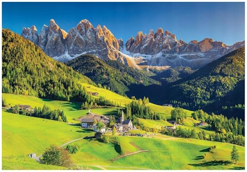 WallArena Wall Mural Photo Wallpaper for Living Room & Bedroom 350 x 250 cm | Non-Woven Fleece, UV-resistant, Washable, Glue & Guide Included, Green, mountain, landscape
