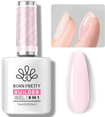BORN PRETTY Builder Gel 8 in 1 15ml Hard Gel Builder for Nails Extension Strengthener False Nail Tips Glue for Holiday Nail Art Design for Girls