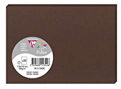 Clairefontaine 11342C Pack of 25 Plain Cards Format C6 11x15,5cm 210gsm Cocoa Colour Invitation and Correspondence Cards Pollen Range Smooth Premium Paper