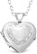 Alexander Castle Herz 925 Sterling Silber Kette mit Foto Medaillon für Damen Mädchen Kinder - 17mm x 17mm - 18 Sterlingsilber Foto Kette & Schmuck Geschenk-Box