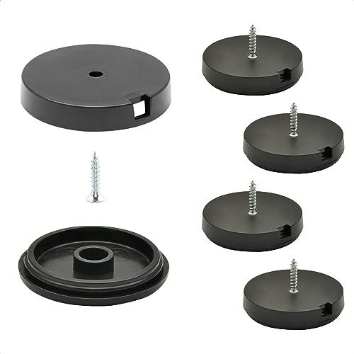 Wagner QuickClick® Kunststoffgleiter Möbelgleiter Stuhlgleiter 4er-Set zum Anschrauben - 4X Basis+Schraube+Gleiteinsatz austauschbar - Kunststoff Black - Durchmesser Ø 40 mm - Made in DE - 15807400