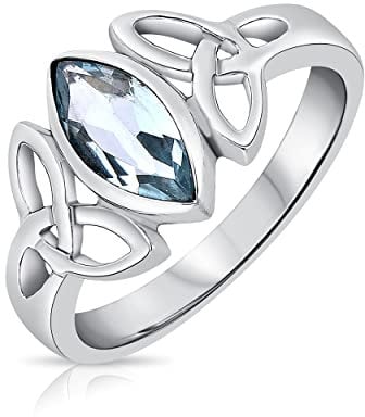 DTPsilver® 925 Sterling Silber Ring - Keltische Dreifaltigkeitsknoten - Keltische Kollektion - Blautopas