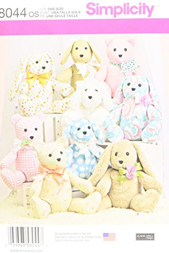 Simplicity 8044os 2-Pattern Stofftiere Schnittmuster, Papier