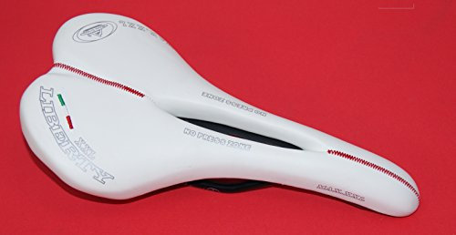 Montegrappa Liberty Sattel mit Prostata-Entlastung, ideal für Fahrrad, Straße / Rennrad, Fixed/Weiß