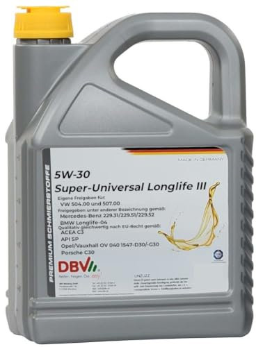 5 Liter DBV Motorenöl 5W-30 LL SAPS Super Universal