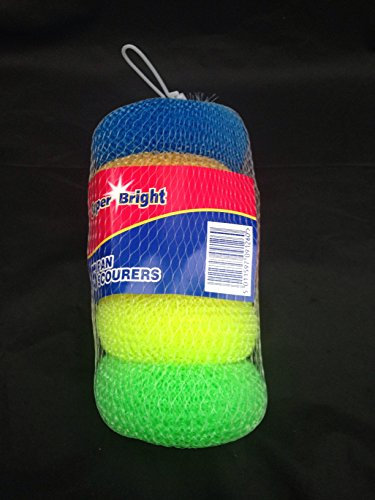 30 x plastic scourers coloured good for non stick pans cleaning scrubbing