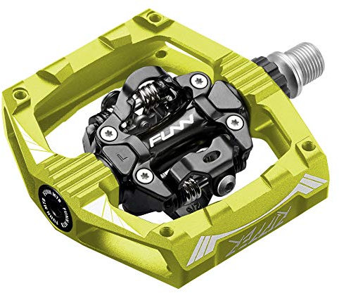 Funn Ripper Mountain Bike Clipless Pedals, Rocker Clip/Federbelasteter Einrastmechanismus, Kompatibel mit SPD Cleats, 9/16 CrMo Achse Fahrradpedale für MTB/Gravel Cycling (Grün)