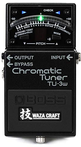 Afinador de suelo cromático BOSS TU-3W con innovación y técnica Waza | Excelente afinador de pedalera para guitarra y bajo | Circuito rediseñado con bypass con buffer o true seleccionable