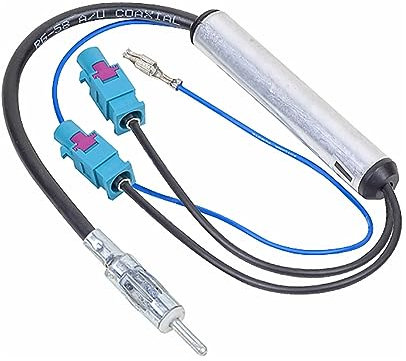 Audioproject A208 - Antennenadapter Autoradio 2X Fakra - DIN Phantomeinspeisung kompatibel für VW Audi Skoda Opel Mercedes Seat Antennenstecker Autoradio Fakra Adapter Z-Buchse
