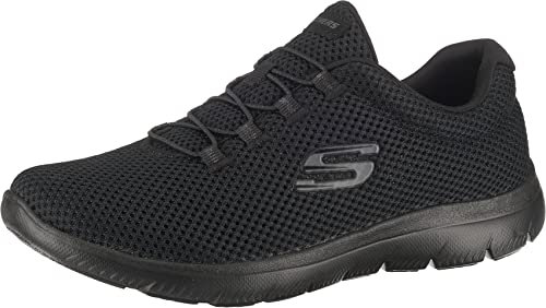 Skechers Womens Summits Artistry Chic Sneaker, Black Mesh Black Trim, 8 UK