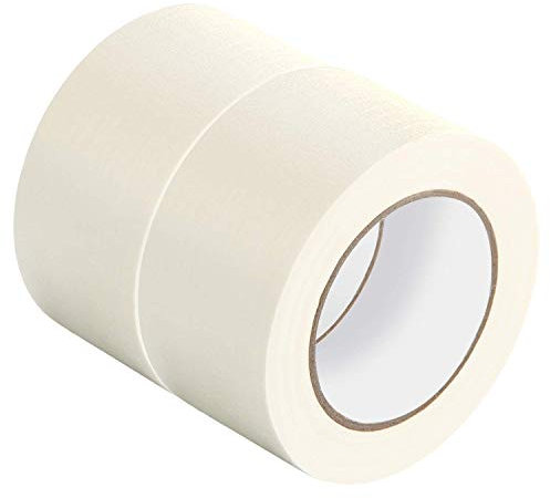 YTBUBOR kreppband, 2 Rollen 50 mm x 50 m Maler Abklebeband rückstandslos Malerkrepp einfaches Abziehen malerband für DIY, Malen, Beschriften und Dekorieren
