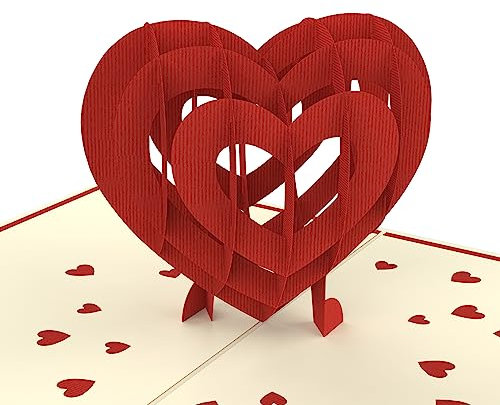papercrush® Pop-Up Valentinskarte „3D Herz“ - Geburtstagskarte für Frauen & Männer, Glückwunschkarte mit Herz, Liebeskarte zum Geburtstag & Hochzeitstag, Ich Liebe Dich Karte für Lieblingsmensch