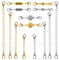 TIMESETL 14 Piezas Extensor de Collar Extensión de Cadena de Pulsera Extensor de Cadena Cierre de Langosta Magnético, Alargadores de Cadenas para Fabricación de Bisutería (Oro y Plata)