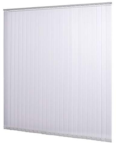 JalousieCrew Vertikal Lamellenvorhang Farbe weiß - Breite 100 bis 250 cm - Höhe 250 cm (individuell kürzbar) Lamellenbreite 89mm (100 x 250 cm)