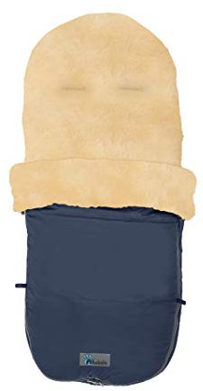 Altabebe (MT2280LP-62) Lammfell-Fußsack, passend für Bugaboo Joolz Kinderwagen, Winterfußsack Wind- & wasserabweisend, Warmer Fußsack, Oberteil abnehmbar, echtes Lammfell. Farbe: Marine