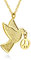 555Jewelry Stainless Steel Trendy Sparkly Dove Necklace, & Peace Dove Necklace for Women & Ladies, Bird Pendants for Women, Dainty Dove Jewelry, Peace Charm Necklace, Gold, 18 Inch