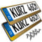 2 Kennzeichenhalter kurz 46 x 11cm Auto Nummernschildhalter Kurze Kennzeichenhalterung 460mm x 110mm Kurzer kennzeichenhalter (Gold Chrom gebürstet)