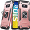 DASFOND Galaxy S10e Coque, Housse de Protection Antichoc de Qualité Militaire, Etui avec Anneau Métallique Améliorée [Support Magnétique],Compatible avec Samsung Galaxy S10e,Or Rose