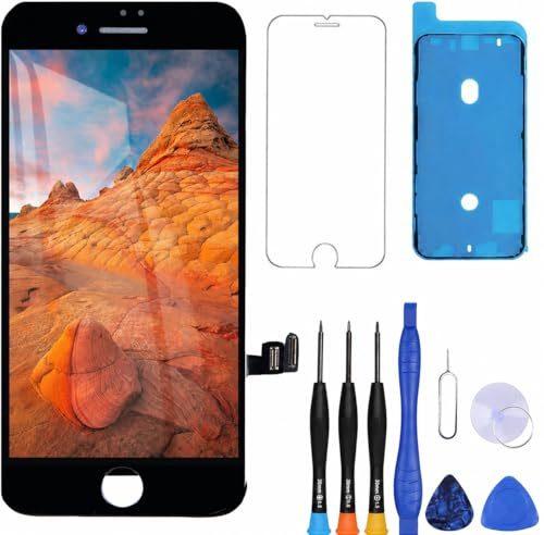 ZOETEC Screen Replacement For iPhone 8 Plus 5.5 LCD Full HD Retina Display COF Touch Screen Digitizer Frame Assembly with Repair Tool Kits, Waterproof seal, Tempered Glass