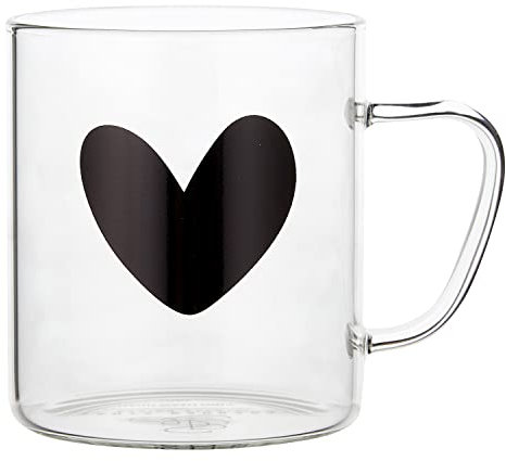 Santa Barbara Design Studio Sippin' Pretty Clear Glass Coffee Mug, 13-Ounce, Heart