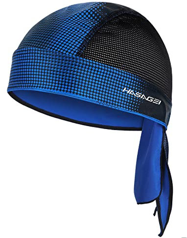 HASAGEI Sport Kopfbedeckung Bandana Cap Kopftuch Herrem Damen Biker Schädel Kappe Fahrradmütze, Schweißableitender Quick Dry Sommer Hat (Blue)