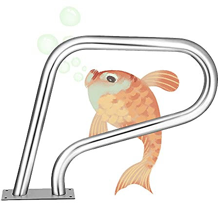 Edelstahl-Pool-Geländer, Silberne Schwimmbecken-Sicherheitsschienen, einfach zu installierende Garten-Hinterhof-Deckschienen (Dicke: 1,0 mm)