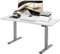 E.For.U® höhenverstellbarer Schreibtisch 180x80 cm, 2 Motoren, elektrisch höhenverstellbares Tischgestell mit 2-Fach-Teleskop, Memory-Steuerung (Silber), DT20L mit Tischplatte (Weiß)