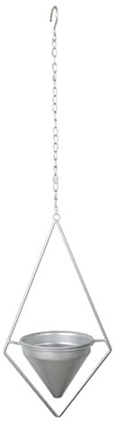 ZPYXBH Hängende Pflanzgefäße Blumentopf Hängend Metall Blumenampel Wand- Und Deckenpflanzer Hängetopf Für Pflanzen Innen Pflanzenaufhänger Minimalistischer Blumentopf Für Heimdekoration,Silber,B