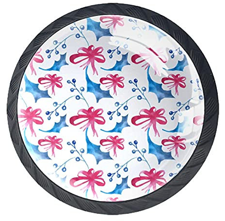 Rotes Blumenmuster Kabinett-Knopf Runde Hardware Schubladen-Kommode Knöpfe für Zuhause, Schlafzimmer, Küche, Esszimmer, Büro