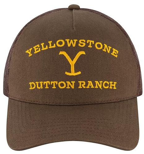 Concept One Unisex-Erwachsene Yellowstone Adjustable Mesh Snapback Trucker Hat with Curved Brim Baseballkappe, Braun, Einheitsgröße