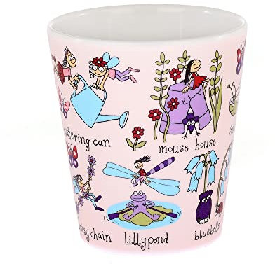 Tyrrell Katz Kids Secret Garden Printed Beaker in Pink - Dishwasher Safe Children’s Drinking Cup Everyday Melamine Tableware - 8 x 7 cm