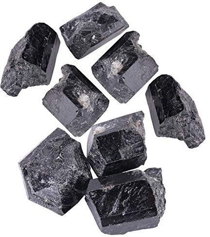 Piedras de Turmalina Negras En Bruto, Piedra Curación Mineral Cristal Cuarzo Negro Irregular Crudo Chips Eléctricos ásperos para Colgante Pulsera Agua Purificadora Estatuilla Decoración Pecera