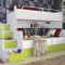 Marlux-Meble Hochbett Kinderbett JSM-3 mit Treppe 80x190 + 120x190 Matt Kinderbetten Funktionsbett Etagenbett Stockbett Kinderhochbett Jugendhochbett (Limette Matt)