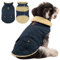 Queenmore Wintermantel Hund Wasserdicht Hundemantel Winter Große Hunde Warme Fleecemantel Hundejacke Quilten Hundebekleidung Hundepullover Für Greyhound Dackel Bulldogge Beagle Labrador, Blau, L