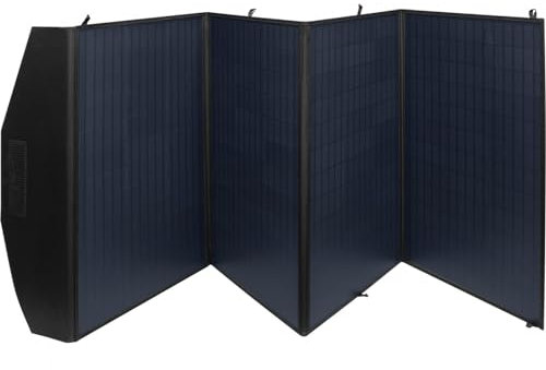 Sandberg Solar Charger 200W QC 3.0+PD+DC, Hocheffizientes Solarladegerät für Laptops Handys Tablets Powerbanks, Solarbetrieben, Faltbare Panels, Ständer für besten Ladewinkel, Wasserdicht (IP67)