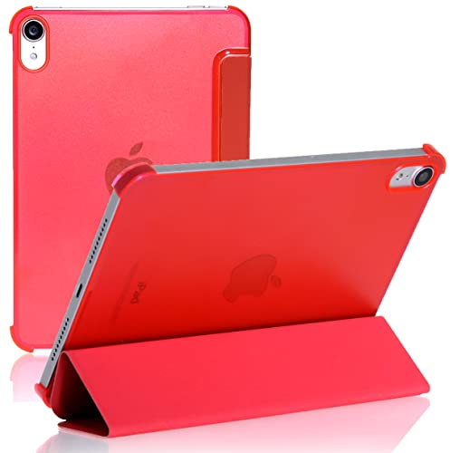 Smart and Slim Magnetic Stand Case for iPad Mini (2021) iPad Mini 6th Generation 8.3 inch with Auto Sleep-Wake Function (Red)