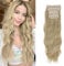 QKEPCY Clip in Extensions für Frauen 4PCS 50 cm Voller Kopf Haarverlängerungen mit Clips Synthetik Gewellte Haarextension Wavy Haar Clip in Haarteil Natürliche Eechthaar Extensions (SW191-107)