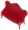 1 : 12 Miniatur Puppenhaussofa Vintage Rot Holz Realistische Couch Möbel Craft Dekoration für Wohnzimmer