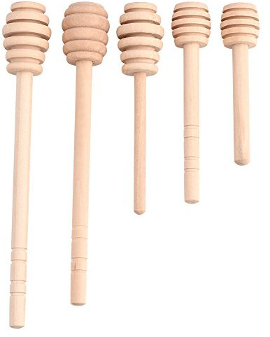 HOHXFYP 250 Pezzi/Set Bastoncini Per Mestolo Per Miele,Mini Mestolo Per Miele in Legno VERSATILE,Bastoncino Agitatore Per Miele con Manico Lungo,Disponibile in Varie Dimensioni(5 Styles-Colore legno)