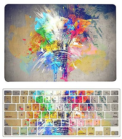 Custodia per Macbook Pro 13 pollici 2012 2011 2010 2009 2008 Pubblicazione Modello A1278 con CD-ROM, Copertina Rigida in Plastica Protettiva e Tastiera Cover, Lampadina