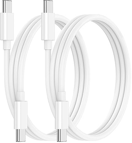 Paquete de 2 cables USB C a USB C de 60W de 1M para iPhone 15/16/17 Pro | Cable de carga rápida Tipo C a Tipo C de 1M para iPhone 17/16/15 Pro Max, MacBook, iPad Pro y SamsungGalaxyS26/25/24