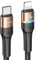 P4Y US-SJ538 U76 kompatibel mit Lightning zu USB Typ-C Kabel für schnelles Laden und Datenübertragung PD mit farbigem Licht Material: Aluminiumlegierung + TPE + geflochtenes Kabel 480 mbps. 1,2m Gold