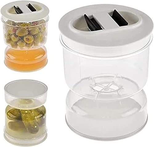 Youning Essiggurken Behälter Gurkenglas zum Umdrehen Pickle Jar mit Sieb Flip Pickle und Olive Sanduhr Container Umgedrehter Pickle Aufbewahrungshalter für Luftdichte Lebensmittelaufbewahrung (1)