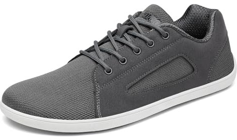 SAGUARO Barfußschuhe Luck Ⅰ- Barfussschuhe Herren Barfuss Schuhe Damen Fitnessschuhe Zehenschuhe Freizeitschuhe Leicht Barfusslaufschuhe Indoor Barefoot Shoes mit Wide Toe Box DuckStride Grau,Gr.41